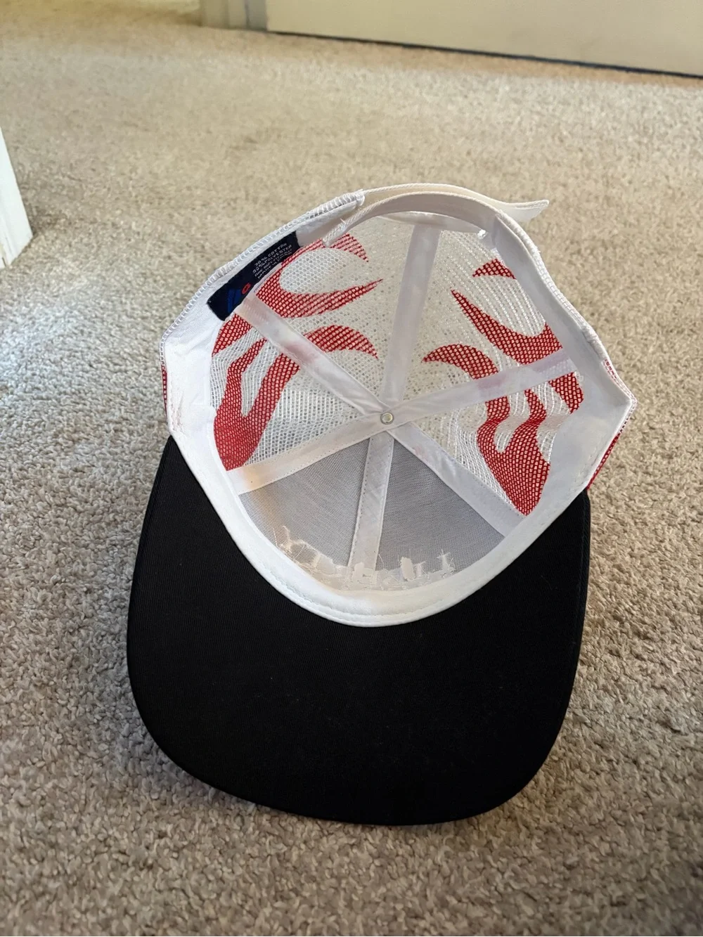 Athletic Works Liberty University Black Red Flame Trucker Hat